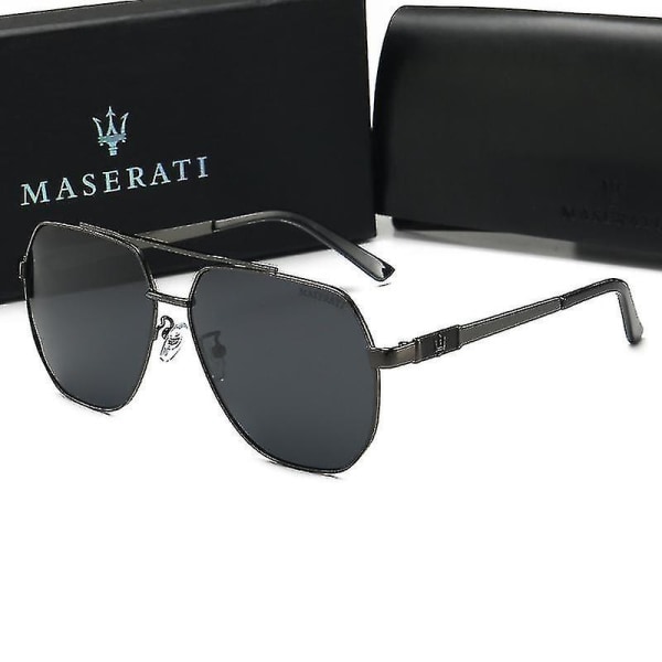 Nya Solglasögon Maserati Solglasögon med stor ram Maserati Polarized Driving Glasses Herr-1 gun black