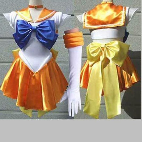 Toppkvalitet Japan Sailor Moon Cosplay Kostym Månklänning för vuxna Fancy Halloween Fancy Sexig Carnival Costume Klänning Orange XXL-Women Costume