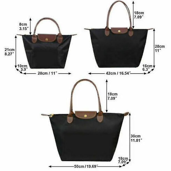 Axelväskor för kvinnor Le Pliage Tygväska Stor Nylon Damhandväska Khaki Small