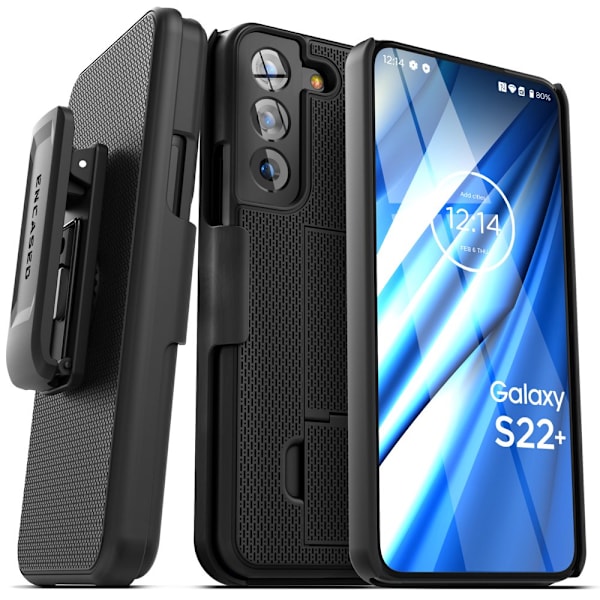 Inkapslad DuraClip Designad för Samsung Galaxy S22 Plus Bältesklämma Case, Smal phone case med hölster
