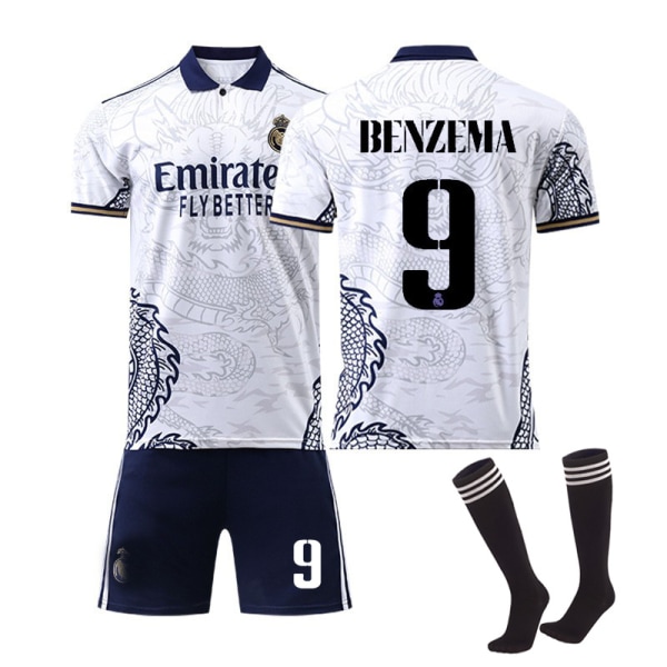 22 Real Madrid  Dragon tröja Print Edition NO. 9 Benzema  set #2XL