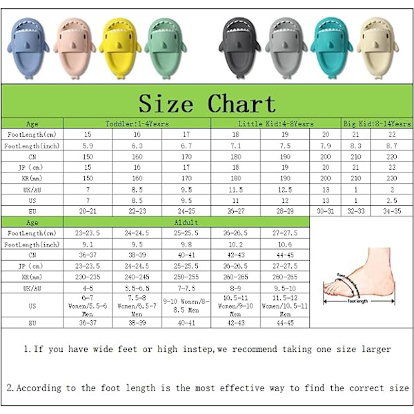 Shark Haj Tofflor, Lämplig för vuxna och barn Söt Tjock Sula Hajar Halkfria Tofflor Inomhus Duschtofflor Sandaler Shark Slippers A Grey 42/43 EU