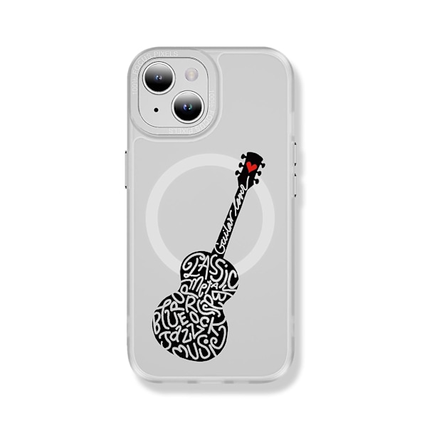 Creative Painted Pattern Frosted Magsafe Magnetic Phone Case Lämplig för Iphone och andra modeller Style C Transparent Black Ypcx0360