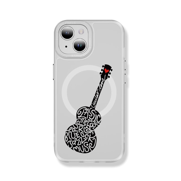 Creative Painted Pattern Frosted Magsafe Magnetic Phone Case Lämplig för Iphone och andra modeller Style C Transparent Ypcx0360