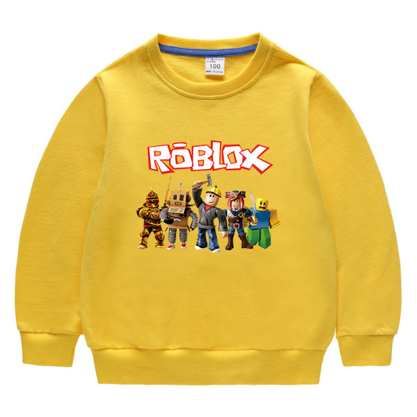 Barnkläder – Roblox tröja med rund hals – gul 110cm