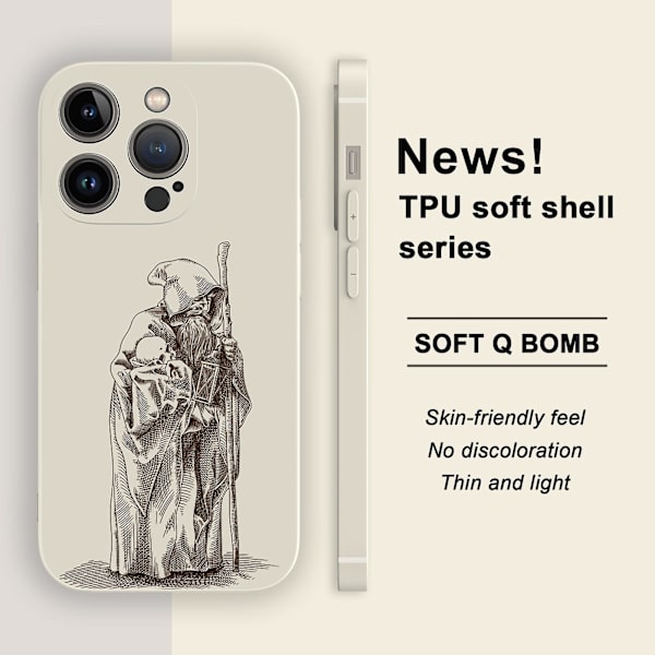 Creative Cartoon TPU Gummi Stötsäkert Phone case För Iphone 15 Case Series Style A White Ypdt1599