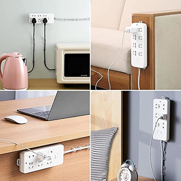 4st självhäftande Power Strip Fixator Väggmonterad Power Strip Hållare Stansfri Power Strip Fixator Hållare Montering För Power Strip, Wifi Rou null none
