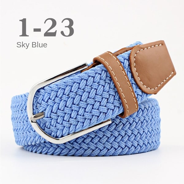 Bälte canvas tyg 26 färger storlek W26 - W36 skärp kläder sky blue