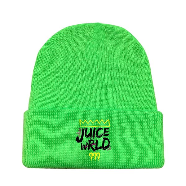 Juice Wrld Mössa Höst Vinter Ull Stickad Mössa Vit Stil 15