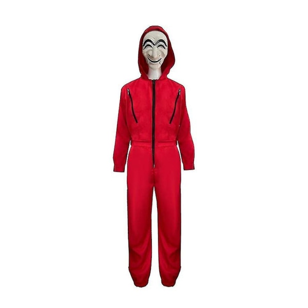 Money Heist: Korea - Joint Economic Area Vuxen Cosplay Kostym Halloween Fancy Dress Up 2XL Jumpsuit With Masked