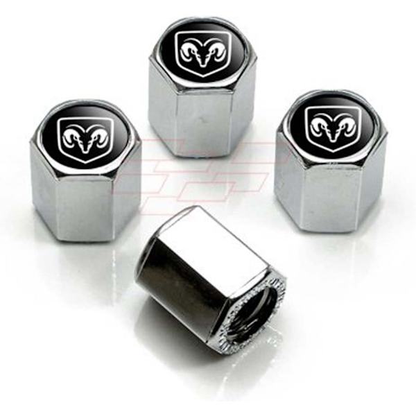 Dodge Ram Black Logo Krom Däck Stamventil Caps