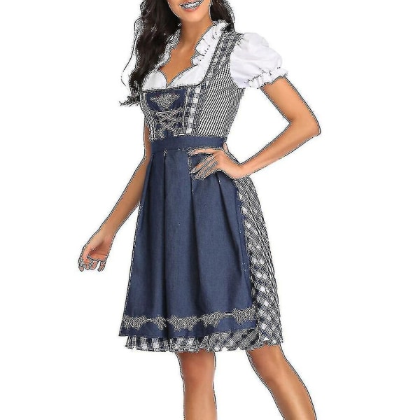 Nya damer Dirndl bayerska kvinnors traditionella klänning ölflicka klänning blus förkläde XXL