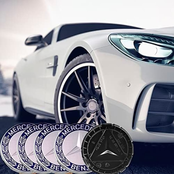 4ST 75mm/2,95&#39;&#39; Hjulnavslogotypkapslar med passform för serie C ML CLS S GL SL E CLK CL GL as in the photo