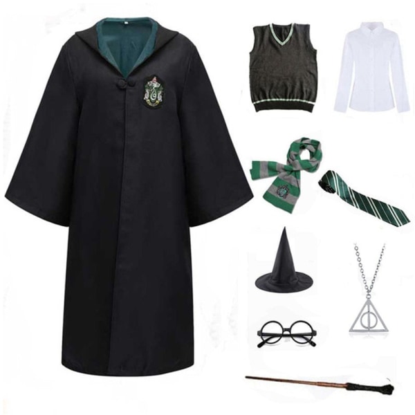 Harry Potter magiska dräkt Slytherin 9-delars set (halsband) Barn 125
