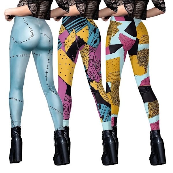 Halloween Berömd Film Sally Cosplay Klänning Fest Set Kostym Jul Kvinnor Jumpsuit Catsuit Zentai Bodysuit Gotiska Leggins M B324-1001