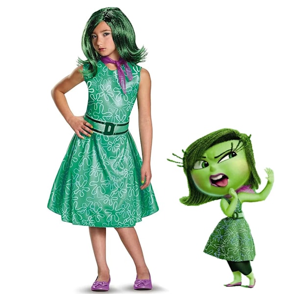 Inside Out Disgust Joy Cosplay Kostym Kvinnor Klänning Uniform Dräkt Halloween Karneval Fest Rollspel Full Set för Vuxna Barn Cos 110 Bing Bong