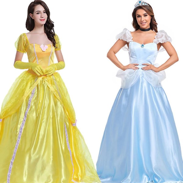 Prinsessdräkt för kvinnor, balklänning för flickprinsessan, Halloweenkostym för vuxen Q7 XL