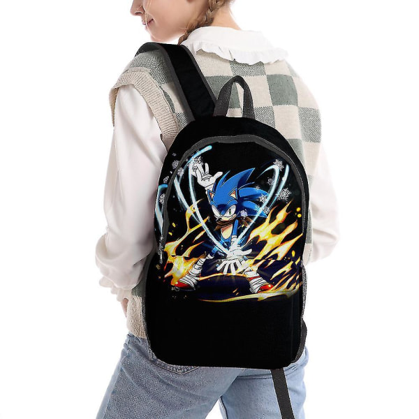 Sonic 3d färgutskrift skolväska campus ungdom student ryggsäck