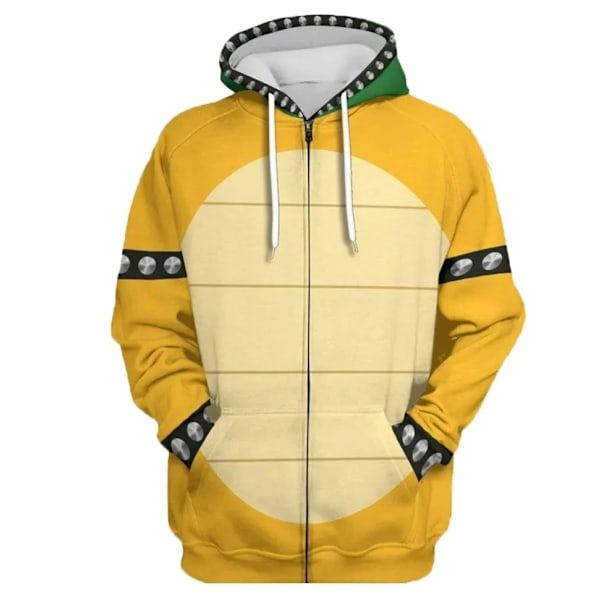 Super Bros 3D-tryckta hoodies för män, casual, löst sittande huvtröja, kvinnor, Peach Princess rosa sportkläder, Halloween cosplay-kostym M Zipper style 1