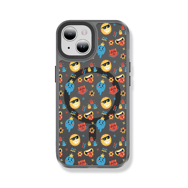 Creative Painted Pattern Matte Hudvänlig Magsafe magnetiskt phone case Lämplig för Iphone och andra modeller Style B Transparent Ypcx0282