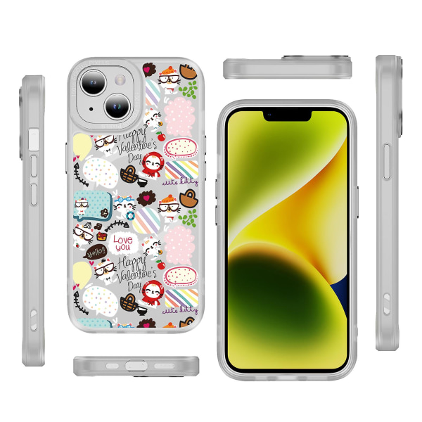 Creative Painted Pattern Frosted Magsafe Magnetic Phone Case Lämplig för Iphone och andra modeller Style R Transparent Black Ypcx0373