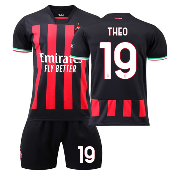 22 AC Milan tröja hem NR. 19 Theo tröja #XS