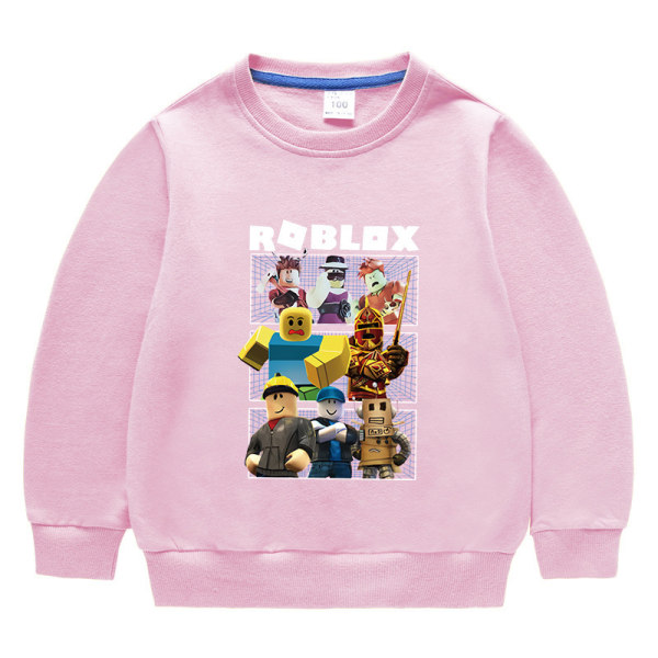 Roblox tröja i bomull med rund hals - pink 100cm