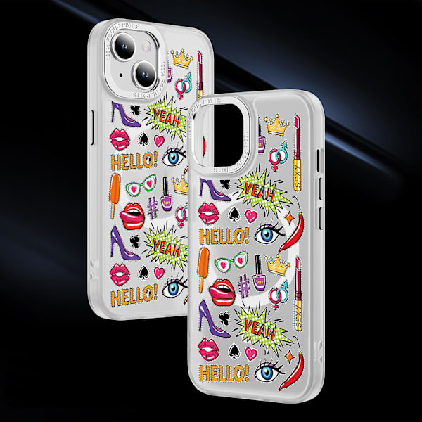 Creative Painted Pattern Frosted Magsafe Magnetic Phone Case Lämplig för Iphone 15 Case och andra modeller Style A Transparent Ypcx0199