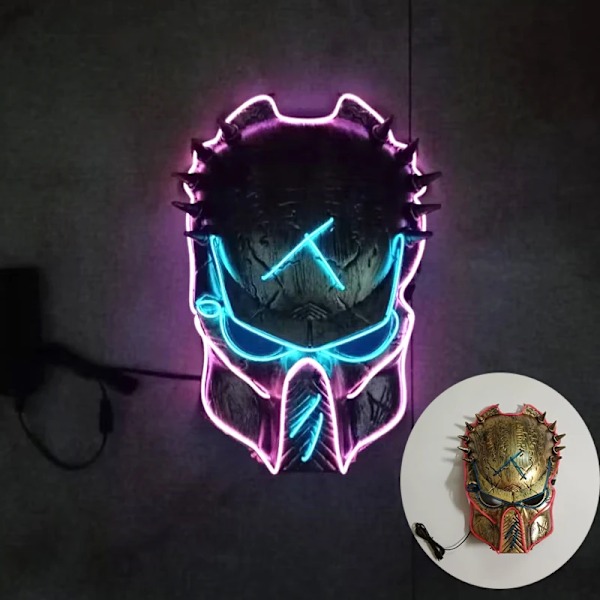 Ny Halloween-mask Horror Venom med LED-ljus - Cosplay-kostym, smink, balfest 15