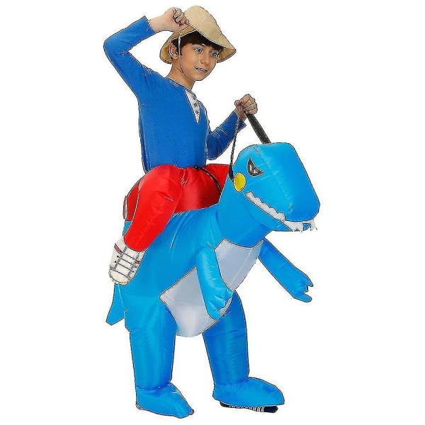 Barn Carnival Dinosaur Uppblåsbar Dräkt För Pojke Flickor Unicorn Halloween Cosplay Klänning Julfest Kostymer Kostymer Blue 80-120cm