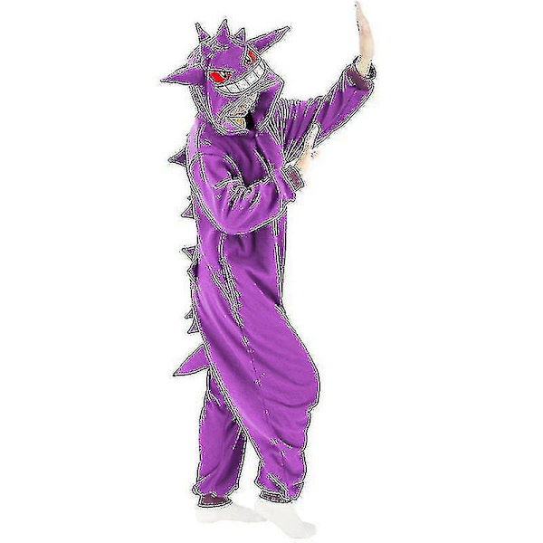 Gengar Kostym Helkroppspyjamas Halloween Jul i ett stycke Kigurumi för män kvinnor M