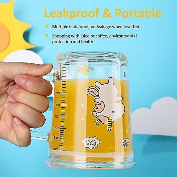Dricksglas Med Djurmotiv Barnkopp, Barnmjölkskopp med sugrör, Barnmjölkskopp Med Våg 350 Ml Barnglas Dis null none