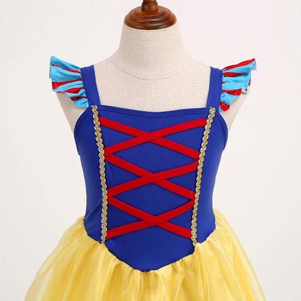 Inspirerad av Snövit flickor Fancy Maxi klänning sommar kläder Disneyland resa prinsessa Cosplay Frock småbarn casual Vestidos SNOW WHITE SET03 9-10T(150)