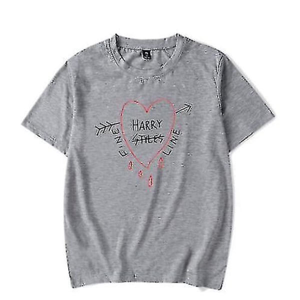 Harry Styles Fine Line Printed T-shirt Damer Herr Casual Kortärmade Tshirts Grey XXXL