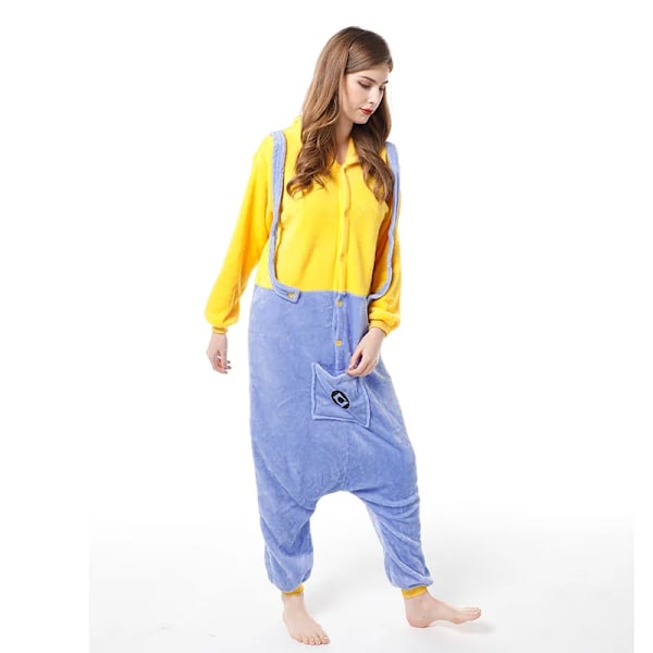 Halloween Minions tecknad söt barn en-delad pyjamas kreativ personlighet rolig tjock hem kläder cosplay rekvisita XL  180-190CM Minions