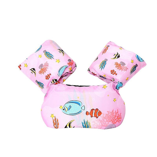 Baby Float Cartoon Arm Sleeve Flytväst Baddräkt Skum Säkerhet Simträning Flytande pool Float Simring Puddle Jumper Z pink fish