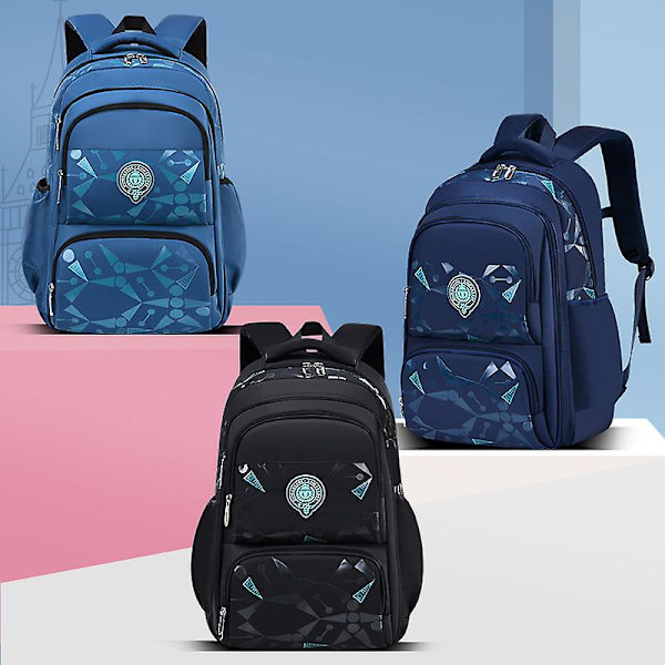 Grundskoleryggsäckar Vattentäta Barn Skolväskor För Pojkar Barn Reseryggsäck Ortopedisk skolväska Mochila Infantil L sky blue