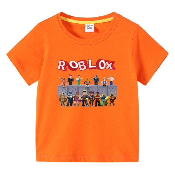 Roblox Barn Sommar Kortärmad-orange 110cm