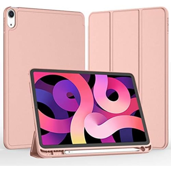 iMieet New iPad Air 5th Generation Case 2022/iPad Air 4th Generation Case 2020 10,9 tum med pennhållare [Support Touch ID och iPad 2nd P Rose Gold