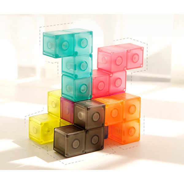 Fyrkantiga magnetiska byggstenar - Rubiks kub leksaker