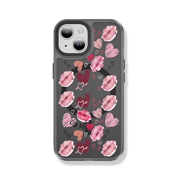 Creative Painted Pattern Frosted Magsafe Magnetic Phone Case Lämplig för Iphone 15 Case och andra modeller Style B Transparent Ypcx0267