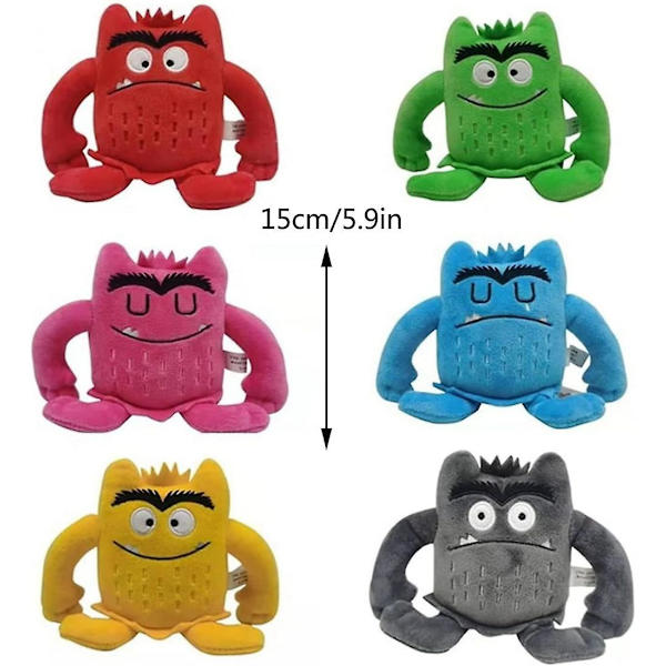 Monster plyschleksaker, min känslomässiga lilla monster tecknad docka, blå/röd monster plysch leksak, färg plysch docka set-1 set null none