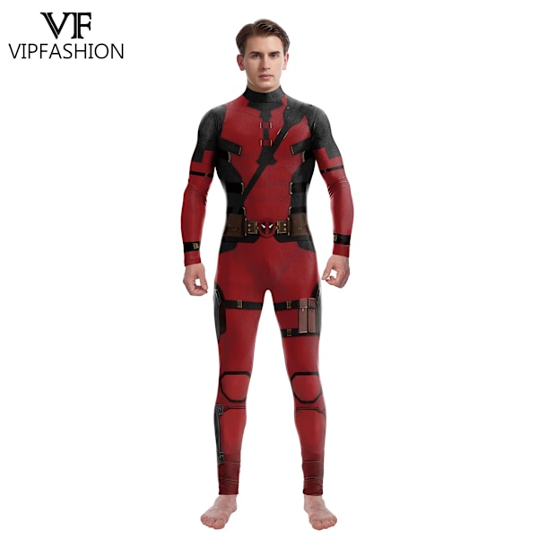 VIP FASHION Wolverine Deadpool Cosplay Kostym Bästa Vän Hjärta Jumpsuits Festkläder Sexig Zentai Bodysuit Halloween Catsuit M B142-500-Man