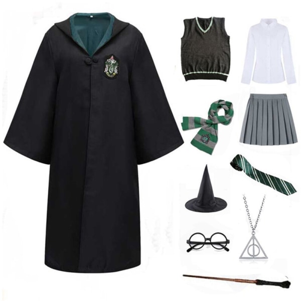 Harry Potter magiska dräkt Slytherin 10-delars set (halsband) Vuxen M