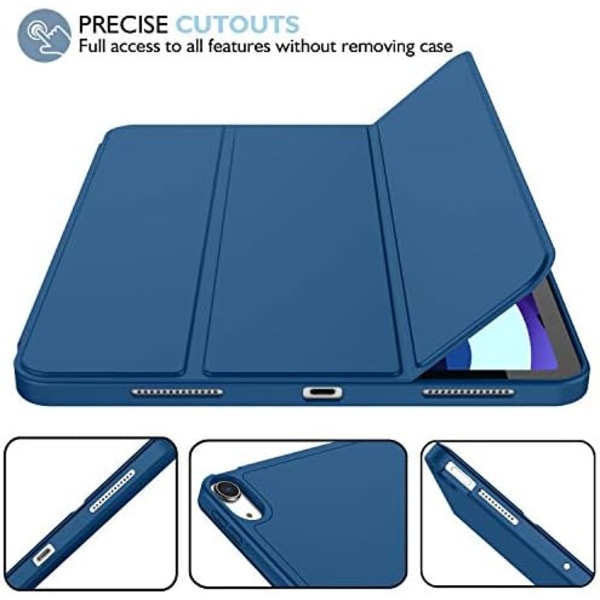 iMieet New iPad Air 5th Generation Case 2022/iPad Air 4th Generation Case 2020 10,9 tum med pennhållare [Support Touch ID och iPad 2nd P Navy Blue