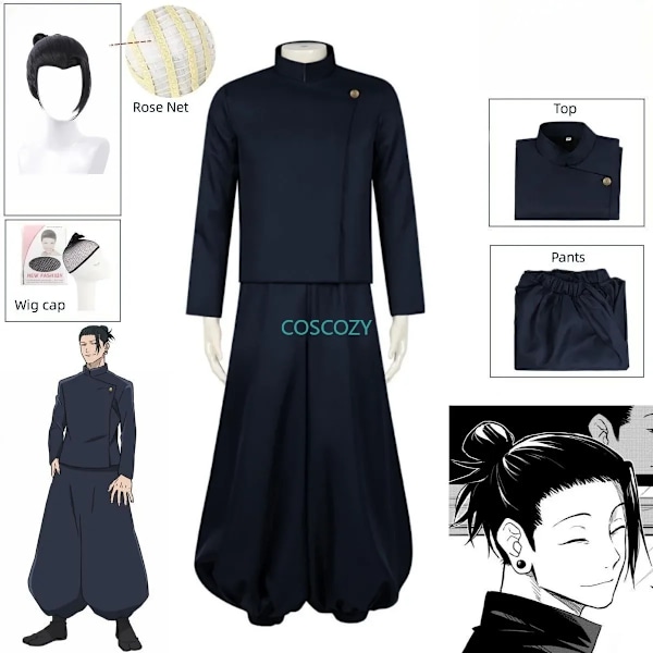 Gojo Satoru/Geto Suguru cosplaydräkt anime jujutsu Kaisen cosplay pojkar HERR blå uniform skräddarsydd cosplay cos XL A3