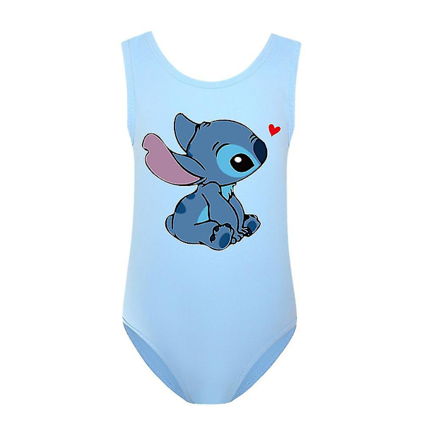 Barn Flickor Lilo och Stitch Print One Piece Badkläder Baddräkt Baddräkt 9-14 år 9-10Y