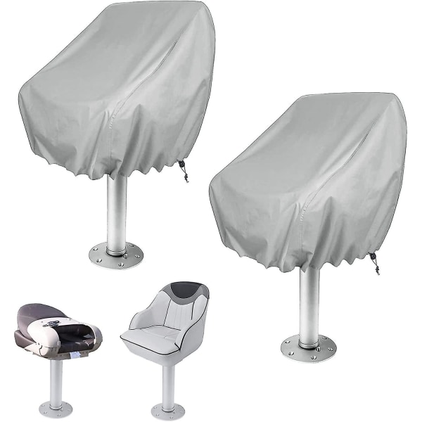 2-pack Cover, utomhus vattentät piedestal ponton Kapten Båtbänk Stol Cover, Oxford Tyg Helm Stol Skyddsöverdrag null none