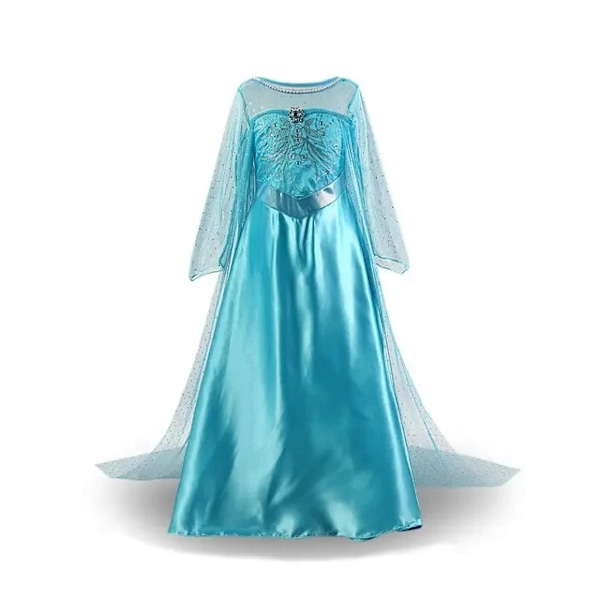 Disney Princessklänning 2024 Flickor Elsa Anna Mirabel Rapunzel Kostym Barn Födelsedagsfest Kläder Halloween Cosplay Encanto Frozen Elsa Dress C 3-4T (110)