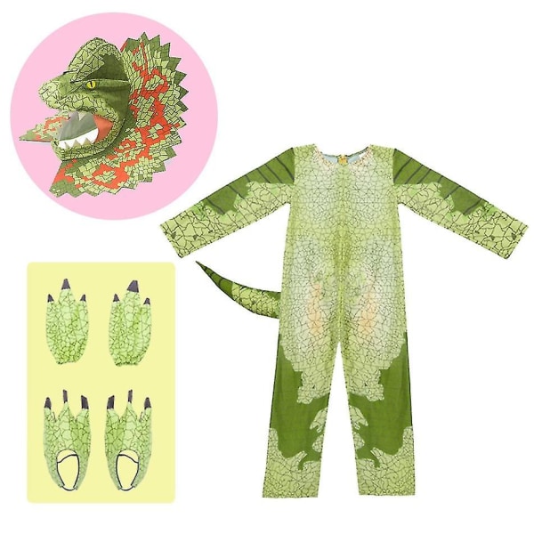 Halloween Kostymer Pojkar Flickor Triceratops Cosplay Set Barn Jumpsuit Halloween Carnival Rekvisita Purim Party Dinosaur For Kid S ( 90-100 cm )